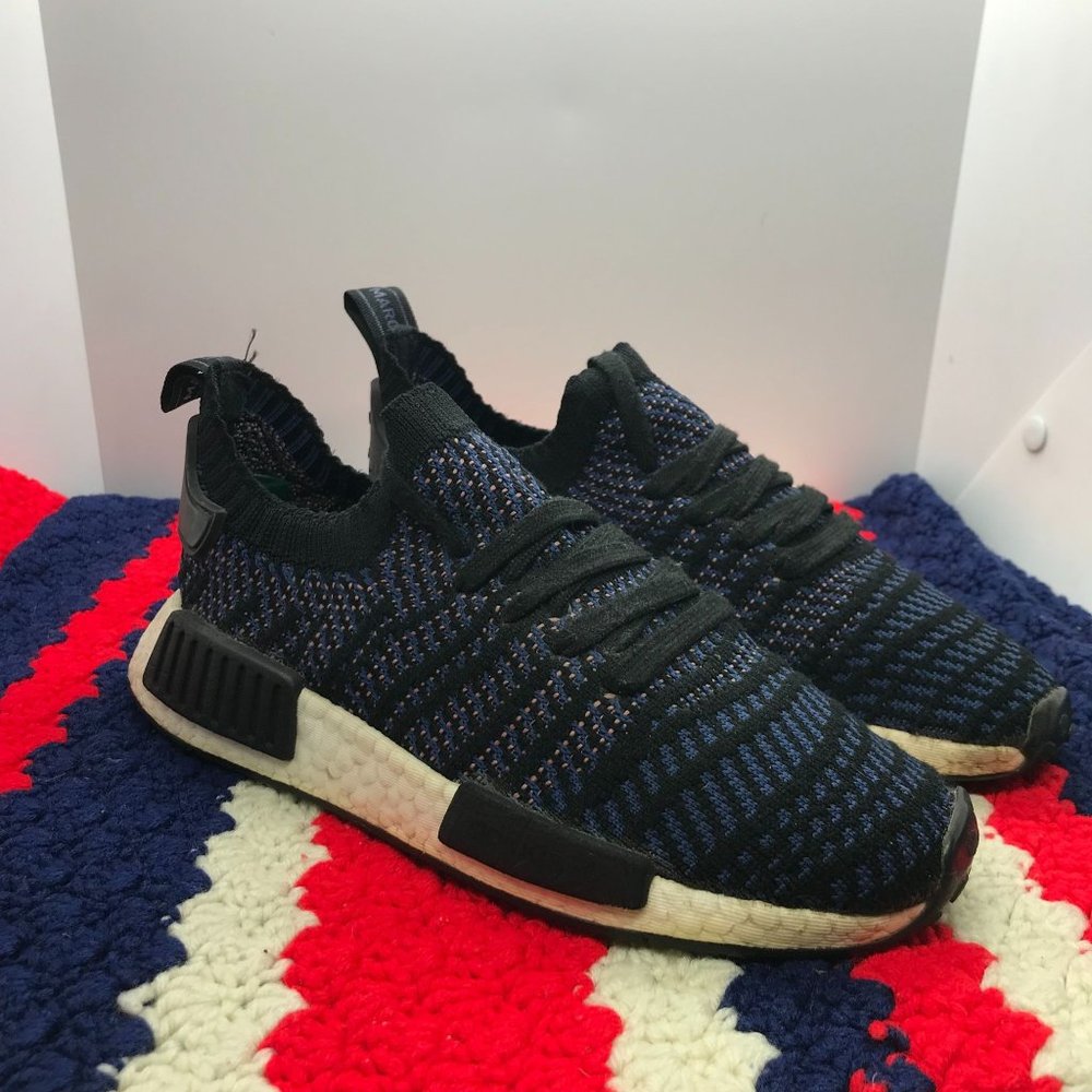 Adidas NMD R1 STLT Primeknit Noble Blue Indigo Women's Running Sneakers Size 6